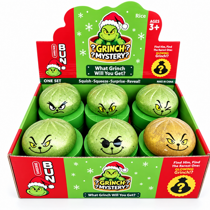 Christmas Light Up LED Grinch Bun Malt Sugar - SINGLE
