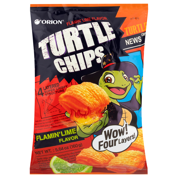 ORION TURTLE CHIPS FLAMIN LIME 12BAGS/160G (KOREA)