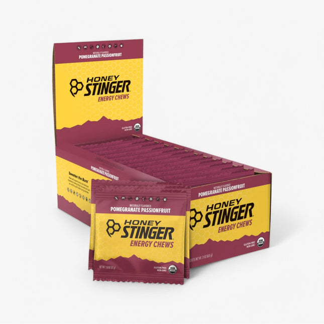HONEY STINGER ENERGY CHEWS 12/50G POMEGRANATE PASSION