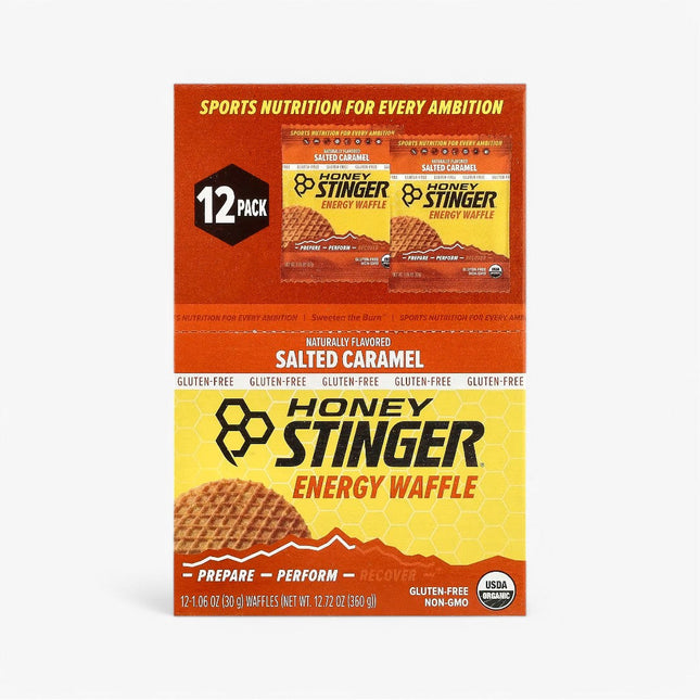HONEY STINGER ORGANIC ENERGY WAFFLE 12/30G GF SALTED CARAMEL