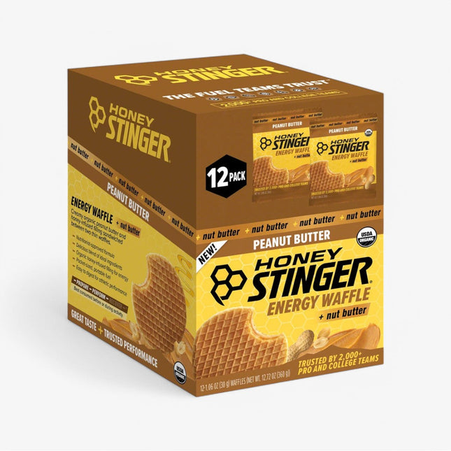 HONEY STINGER ORGANIC ENERGY WAFFLE 12/30G PEANUT BUTTER CHOCOLATE