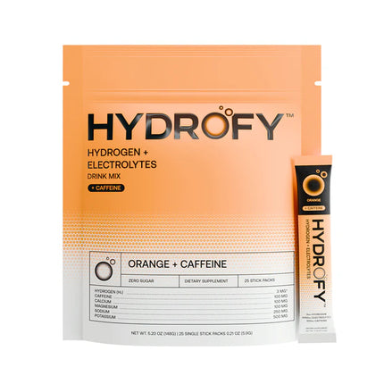 Hydrofy Hydrogen Electrolyte Orange + Caffeine – 25ct (PREORDER)