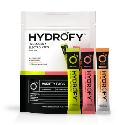 Hydrofy Hydrogen Water Electrolyte Variety Pack – 12ct (PREORDER)