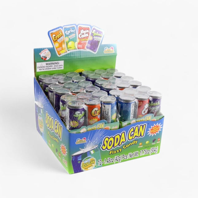 KIDSMANIA SODA CAN FIZZY CANDY 12/12CT