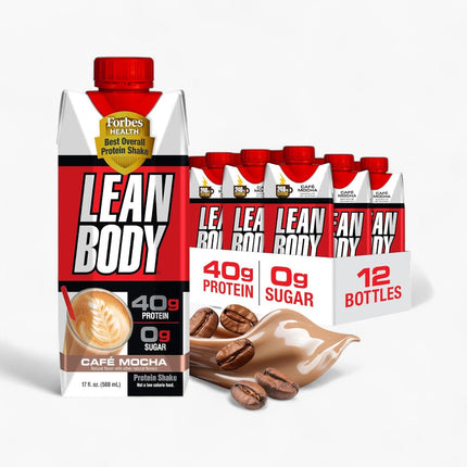 LEAN BODY - 40G PROTEIN SHAKE - 12/17OZ CAFE MOCHA WITH CAFFEINEEINE