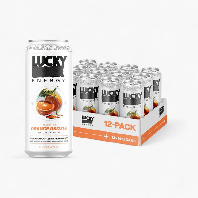 LUCKY ENERGY DRINK 12/16OZ ORANGE DRIZZLE