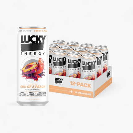 LUCKY ENERGY DRINK 12/16OZ SON OF A PEACH