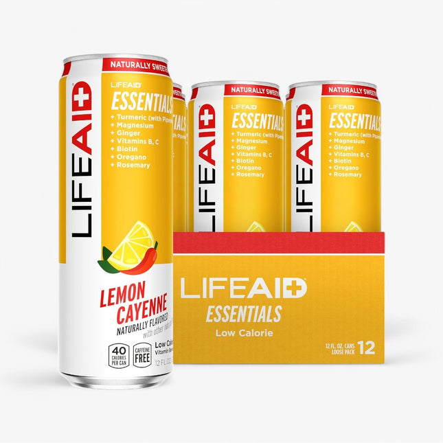 LIFEAID ESSENTIALS DRINK 12/12OZ LEMON CAYENNE