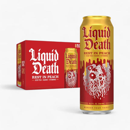 Liquid Death Rest In Peach Flavored Iced Tea 12/19.2 Fl Oz Cans