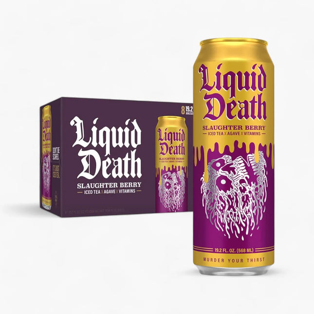 LIQUID DEATH SLAUGHTER BERRY FLAVORED ICED TEA 12/19.2 FL OZ CANS