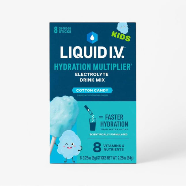 LIQUID IV HYDRATION KIDS STICKS 8CT BLUE COTTON CANDY