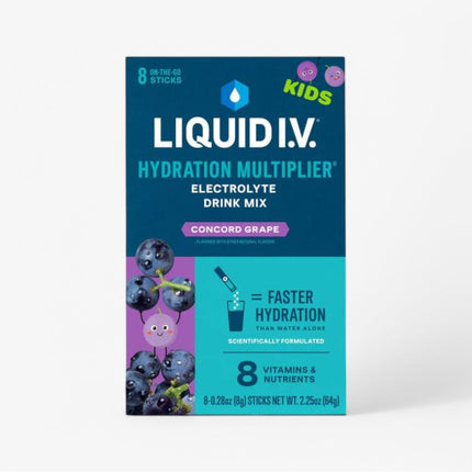 LIQUID IV HYDRATION KIDS STICKS 8CT GRAPE