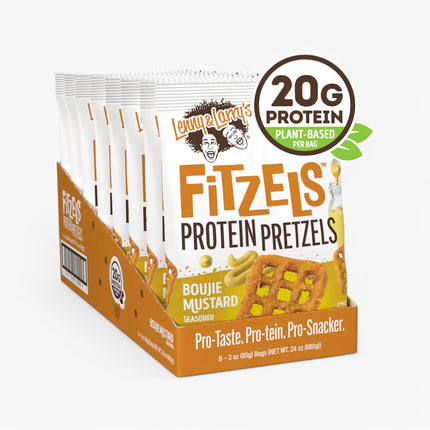 LENNY & LARRY'S FITZELS PROTEIN PRETZEL 8/3OZ BOUJIE MUSTARD