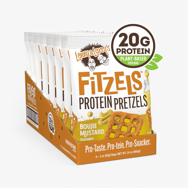 LENNY & LARRY'S FITZELS PROTEIN PRETZEL 8/3OZ BOUJIE MUSTARD