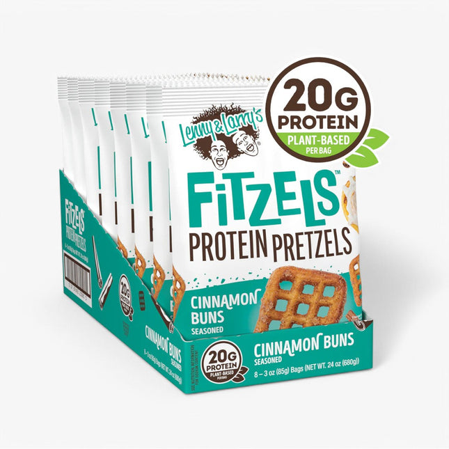 LENNY & LARRY'S FITZELS PROTEIN PRETZEL 8/3OZ CINNAMON BUNS