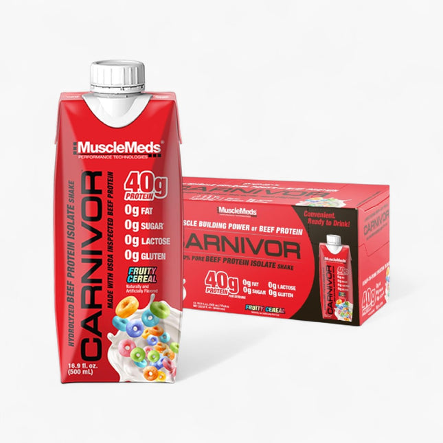 MUSCLEMEDS PROTEIN SHAKE - 40G PROTEIN - 12/16.9OZ FRUITY CEREAL