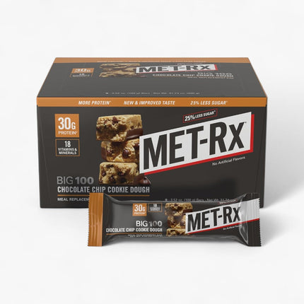 MET-RX PROTEIN BAR 9/100G CHOC CHIP COOKIE DOUGH
