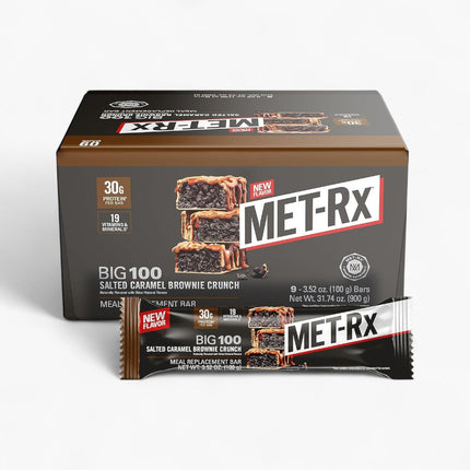 MET-RX PROTEIN BAR 9/100G SALTED CARAMEL BROWNIE