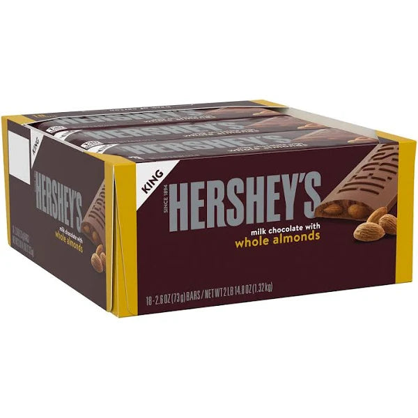 Hershey's Milk Chocolate with Almond King Size 18 ct (2.6 oz each)