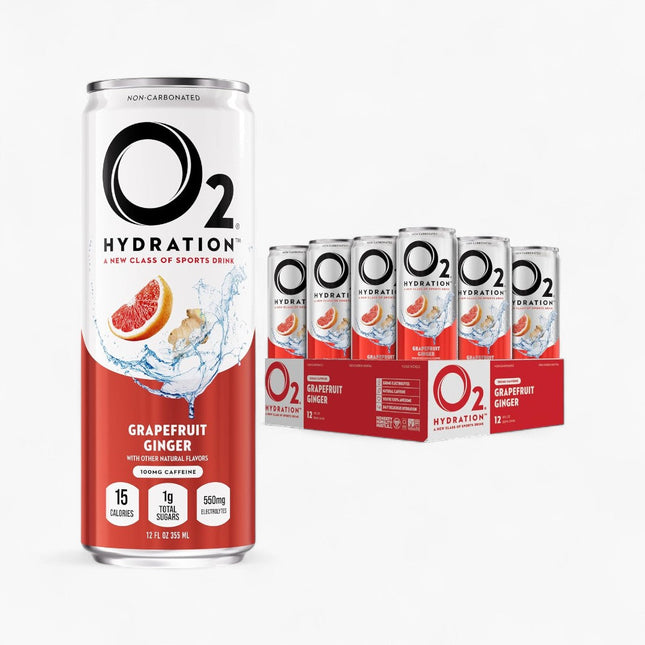 O2 HYDRATION RECOVERY - CAFFEINATED - 12/12OZ GRAPEFRUIT GINGER