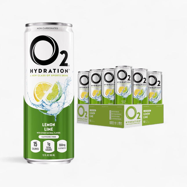 O2 HYDRATION RECOVERY - CAFFEINE FREE - 12/12OZ LEMON LIME