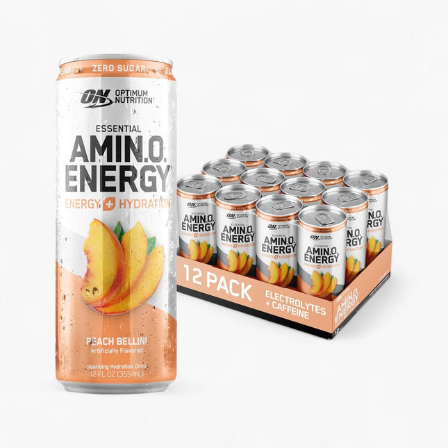 OPTIMUM NUTRITION AMINO ENERGY DRINK 12/12OZ SPARKLING PEACH BELLINI