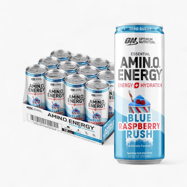 OPTIMUM NUTRITION AMINO ENERGY DRINK 12/12OZ SPARKLING BLUE RASPBERRY RUSH