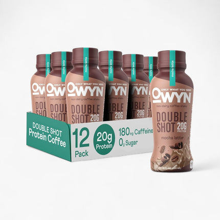 OWYN COFFEE DOUBLE SHOT PROTEIN SHAKE - 20G PROTEIN - 12/12OZ MOCHA LATTE