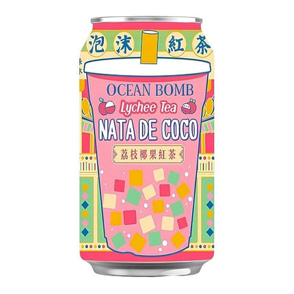 Ocean Bomb Lychee Nata De Coco Tea 24/330mL (CHINA)