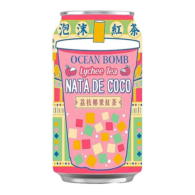 Ocean Bomb Lychee Nata De Coco Tea 24/330mL (CHINA)