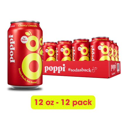 Poppi Cherry Limeade – 12 Pack × 12 oz Cans