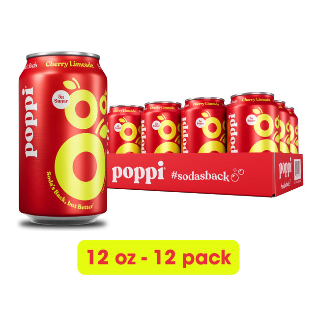 Poppi Cherry Limeade – 12 Pack × 12 oz Cans