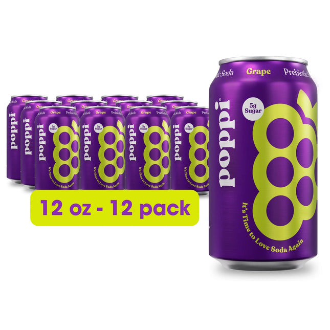 Poppi Grape – 12 Pack × 12 oz Cans