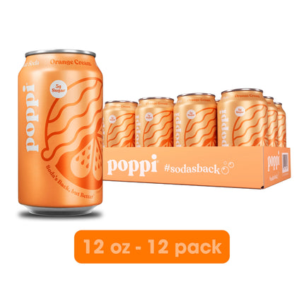 Poppi Orange Cream – 12 Pack × 12 oz Cans