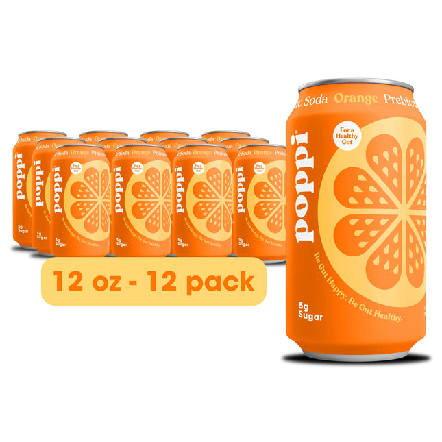 Poppi Orange – 12 Pack × 12 oz Cans