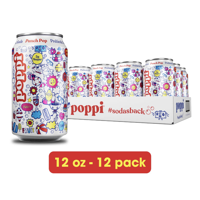 Poppi Punch Pop – 12 Pack × 12 oz Cans