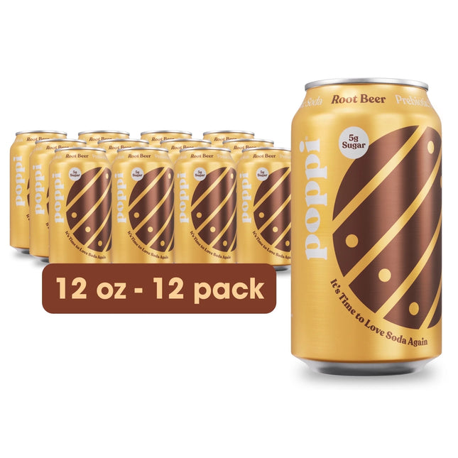 Poppi Root Beer – 12 Pack × 12 oz Cans