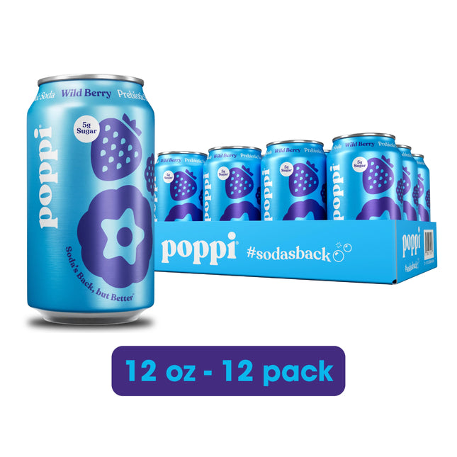 Poppi Wild Berry – 12 Pack × 12 oz Cans
