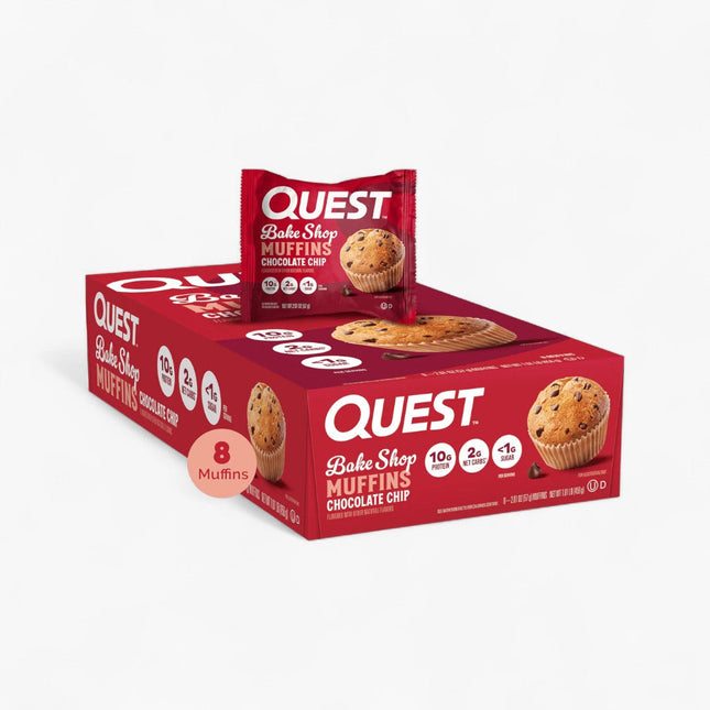 QUEST BG MUFFIN 8/57G CHOCOLATE CHIP