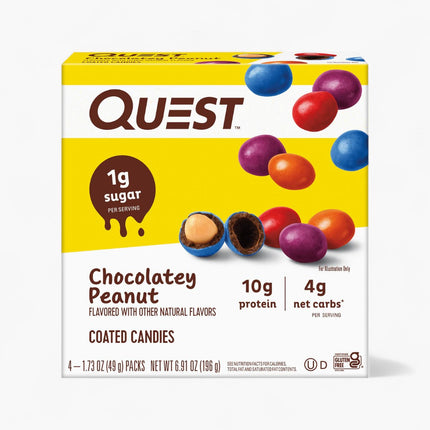 QUEST COATED CANDIES 4PK CHOCOLATEY PEANUT