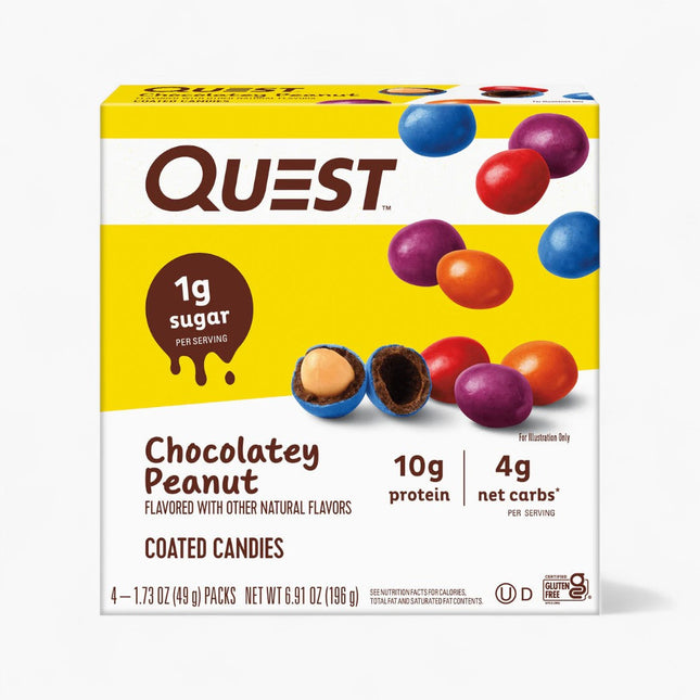 QUEST COATED CANDIES 4PK CHOCOLATEY PEANUT