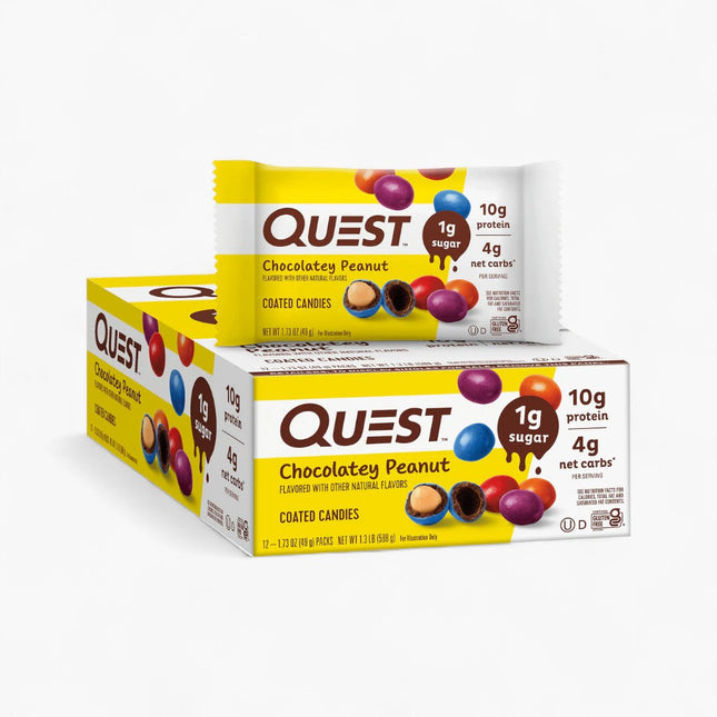 QUEST CTD CANDIES 12/49G CHOCOLATEY PEANUT