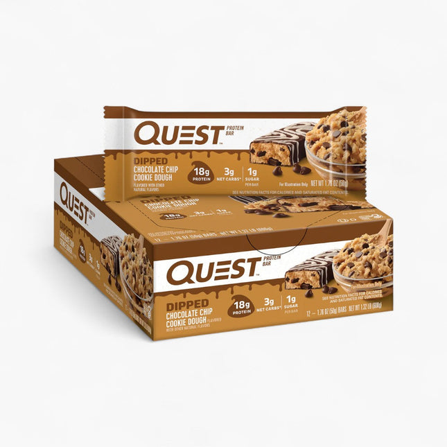 QUEST DIPPED BARS 12/60G CHOC CHIP COOKIE DOUGH