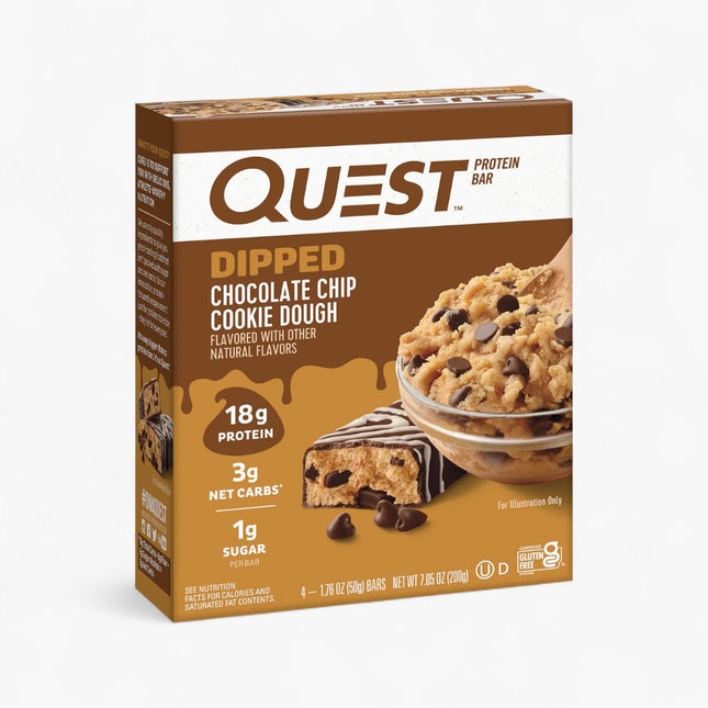 QUEST DIPPED BARS 4PK CHOC CHIP COOKIE DOUGH