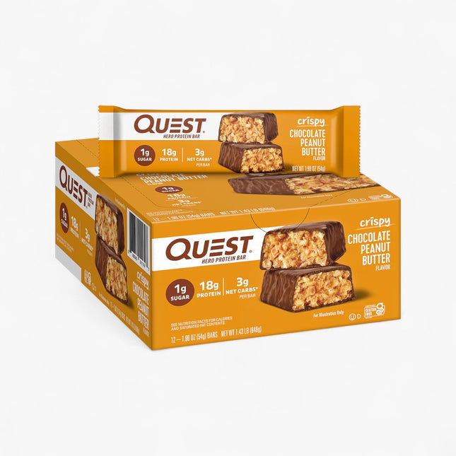 QUEST HERO BARS 12/54G CHOCOLATE PEANUT BUTTER 1.90 OZ