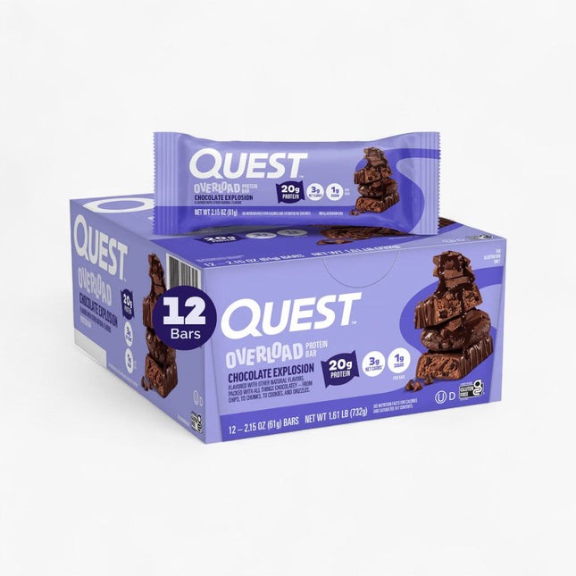 QUEST OVRLD BARS 12/60G CHOCOLATE EXPLOSION