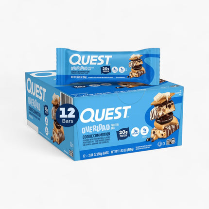 QUEST OVRLD BARS 12/60G COOKIE COMMOTION