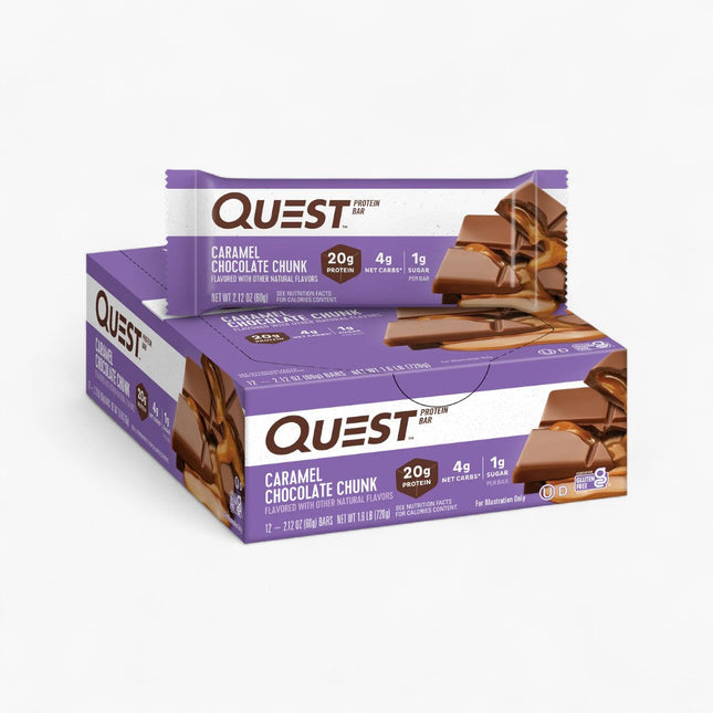 QUEST PROTEIN BARS 12/60G CARAMEL CHOCOLATE CHUNK