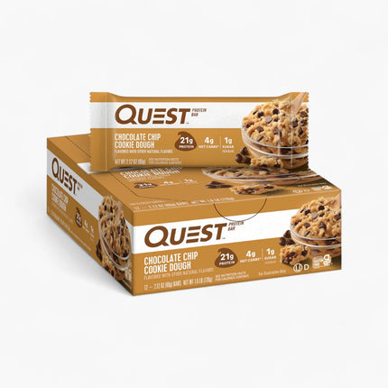 QUEST PROTEIN BARS 12/60G CHOCOLATE CHIP COOKIE DOUGH
