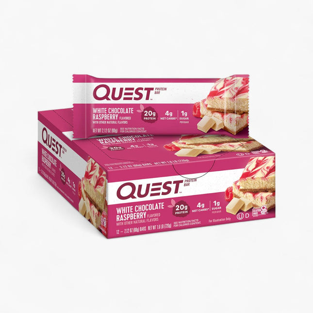 QUEST PROTEIN BARS 12/60G WHITE CHOCOLATE RASPBERRY